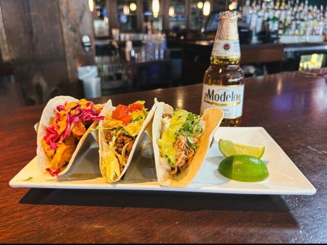 Taco Tuesday just got a whole lot tastier at Pinsetter Bar & Bowl! 🌮 Join us for $3 Tacos, paired perfectly with $4 Sangria, $4 Modelos, and $5 Margaritas! Let's spice up your week the right way. 🔥 #TacoTuesday #pinsetterbarandbowl